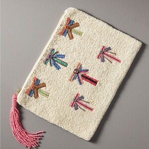 Anthropologie beaded flat pouch